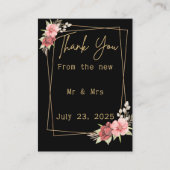 ミニマルフローラ結婚ズ | 白黒エレガント エンクロージャーカード (正面)