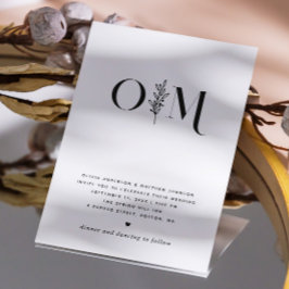 ミニマルフローラ結婚ズ | 黒エレガントと白 招待状