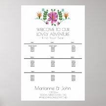 ミニマルフローラ結婚ピンクのロゴの座席表