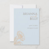 ミニマルフローラ結婚式の日付の保存 セーブザデート (正面)