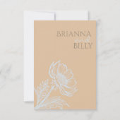 ミニマルフローラ結婚式の日付の保存 セーブザデート (裏面)