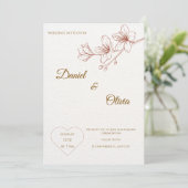 ミニマルフローラ結婚式招待状カード 招待状 (スタンド正面)