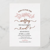 ミニマルフローラ結婚式招待状 | ボエレガントット 箔招待状 (正面)