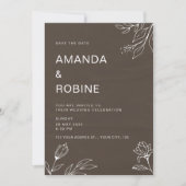 ミニマルフローラ結婚式招待状 招待状 (正面)