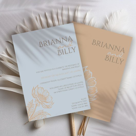 ミニマルフローラ結婚式招待状 招待状