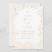 ミニマルフローラ結婚式招待状 招待状 (正面)