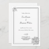 ミニマルフローラ結婚式招待状 招待状 (正面/裏面)