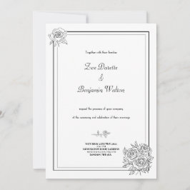 ミニマルフローラ結婚式招待状 招待状