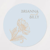 ミニマルフローラ結婚式用シール ラベル (デザイン2)