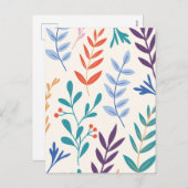 ミニマルフローラ葉 シーズンポストカード (正面/裏面)