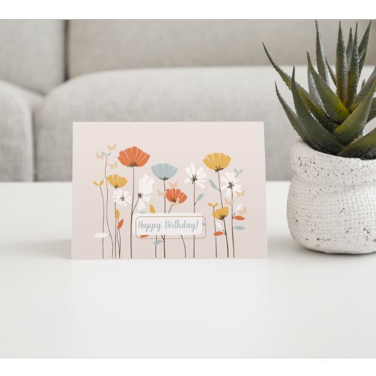 ミニマルフローラ誕生日の願い ポストカード