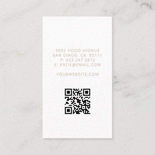 ミニマルフローラ赤面ピンクアーチイベントプランナー 名刺 (裏面)