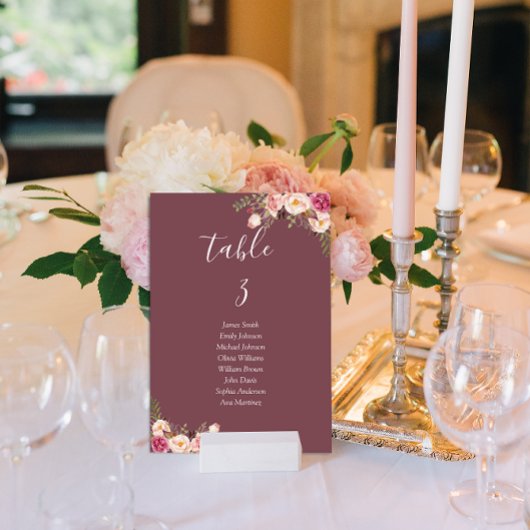 ミニマルフローラ赤面ピ結婚ンク テーブルナンバー