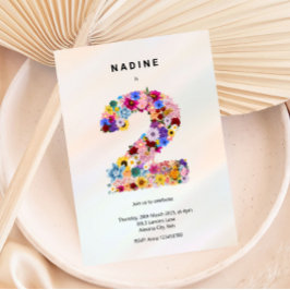 ミニマルフローラ2nd誕生日春の花 招待状