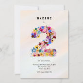 ミニマルフローラ2nd誕生日春の花 招待状 (正面)