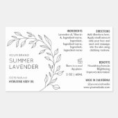 ミニマルフローラ4 OZ 120mlコスメティックボトルラベル 長方形シール (正面)