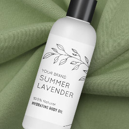 ミニマルフローラ4 OZ 120mlコスメティックボトルラベル 長方形シール