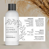 ミニマルフローラ4 OZ 120mlコスメティックボトルラベル 長方形シール