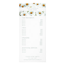 ミニマルフローラ |サロン価格表サービスメニュー ラックカード