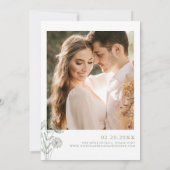 ミニマルフローラSage Greenモダンの結婚写真 招待状 (裏面)