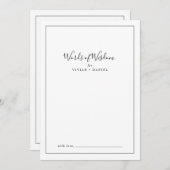 ミニマルブライダルシャワーの知恵の言葉 アドバイスカード (正面/裏面)