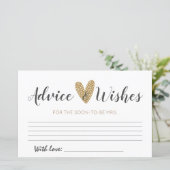 ミニマルブライダルシャワーアドバイスカード (スタンド正面)