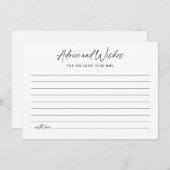 ミニマルブライダルシャワーアドバイスカード エンクロージャーカード (正面/裏面)