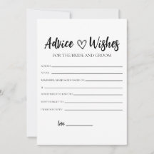 ミニマルブライダルシャワーアドバイスカード
