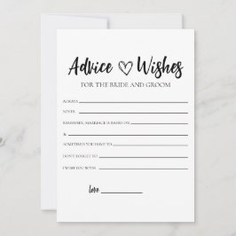 ミニマルブライダルシャワーアドバイスカード 招待状
