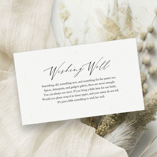ミニマルブライダルシャワーウィッシングウェル挿入 エンクロージャーカード
