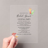ミニマルブライダルシャワーカクテルパーティー アクリル招待状 (インサイチュ (ポータブル))