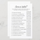 ミニマルブライダルシャワーゲーム (正面/裏面)