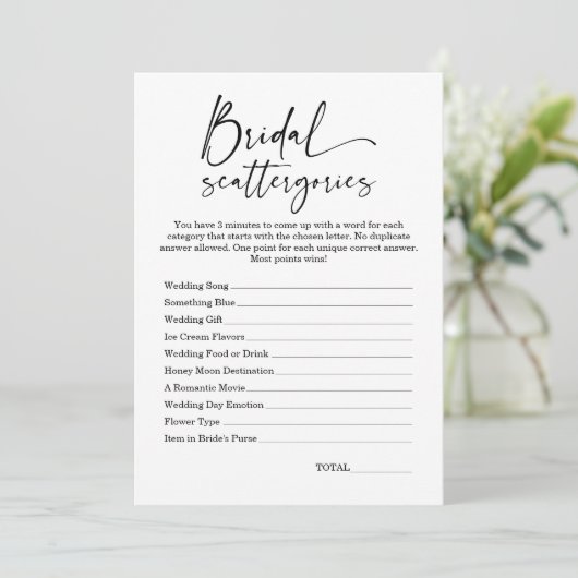 ミニマルブライダルシャワースキャッタゴリズゲーム 招待状 (スタンド正面)