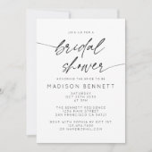 ミニマルブライダルシャワースクリプト | ブラックホワイト 招待状 (正面)