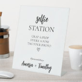 ミニマルブライダルシャワーセルフィーステーションサイン 台座サイン (インサイチュ)