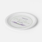 ミニマルブライダルシャワーラベンダーフラワーハーブ束 ペーパープレート (アングル)