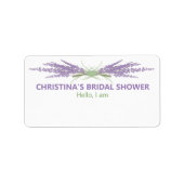 ミニマルブライダルシャワーラベンダーフラワーハーブ束 ラベル (正面)