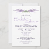 ミニマルブライダルシャワーラベンダーフラワーバンドル 招待状 (正面)