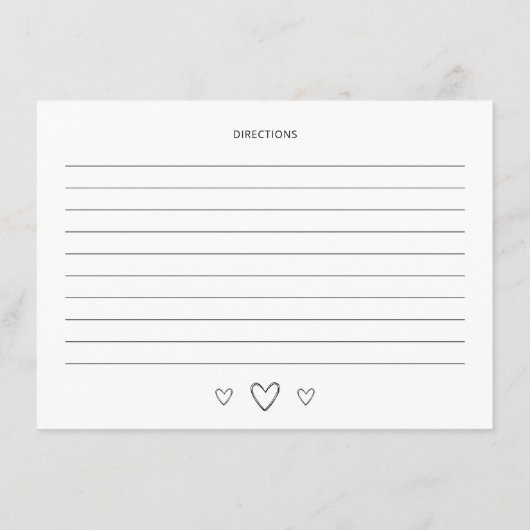 ミニマルブライダルシャワーレシピカード エンクロージャーカード (裏面)