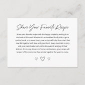 ミニマルブライダルシャワーレシピカード エンクロージャーカード (裏面)