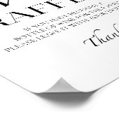 ミニマルブライダルシャワーワインラッフルゲームサイン ポスター (角)