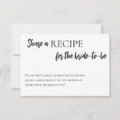 ミニマルブライダルシャワー共有Aレシピカード 招待状 (正面)
