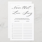 ミニマルブライダルシャワー名ザラブソングゲーム (正面/裏面)