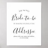 ミニマルブライダルシャワー封筒アドレス記号 ポスター (正面)