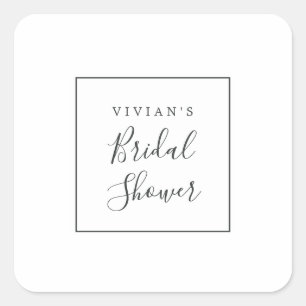 ミニマルブライダルシャワー封筒用シール スクエアシール