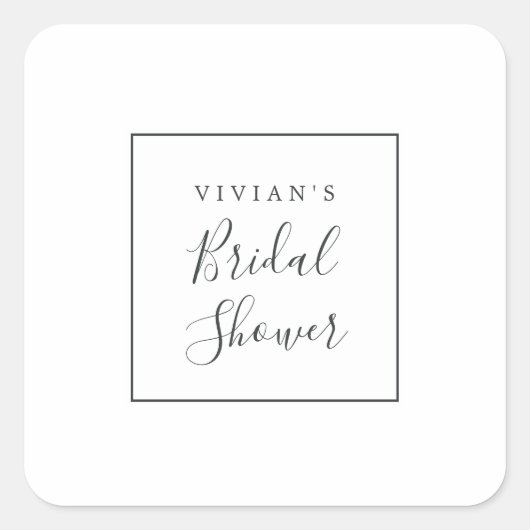 ミニマルブライダルシャワー封筒用シール スクエアシール (正面)