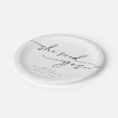 ミニマルブライダルシャワー彼女が言ったYes ペーパープレート (アングル)