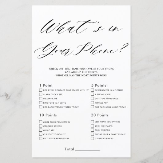 ミニマルブライダルシャワー携帯ゲームの内容 (正面)