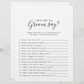 ミニマルブライダルシャワー新郎は何と言った (正面/裏面)