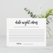 ミニマルブライダルシャワー日付ナイトカード 招待状 (スタンド正面)